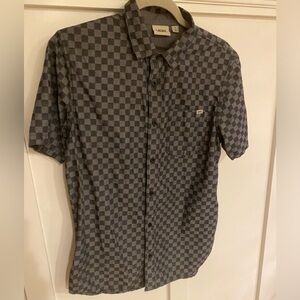Men’s Grey Checkered vans button up shirt